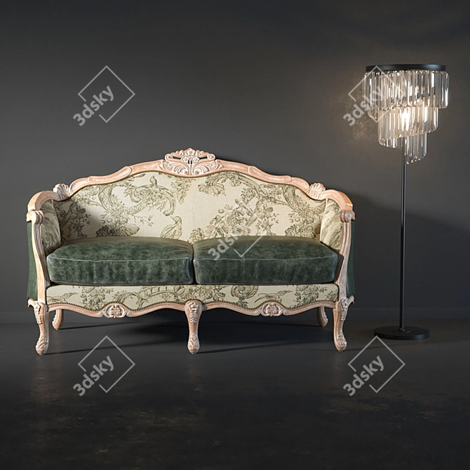 French Chic Luxury Sofa "Angel 3D model image 1