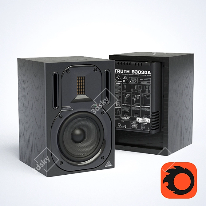 Behringer B3030A: Professional Studio Monitors 3D model image 1