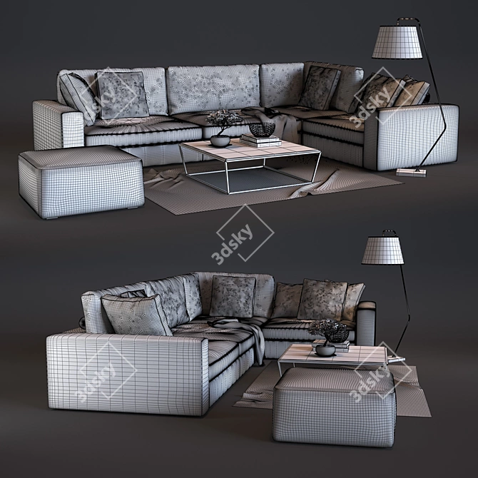 Flexteam Extra - Norman: Classic-Modern Sofa 3D model image 3