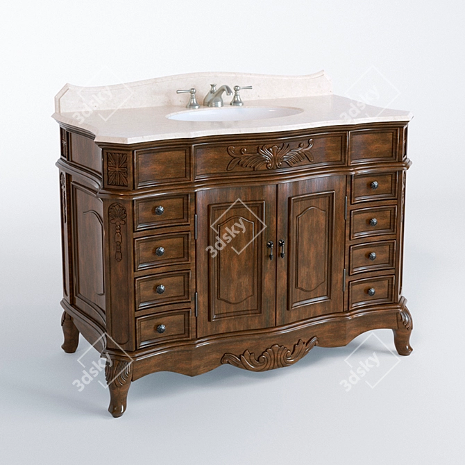 Chans Furniture Morton Vanity: Classic Style Bathroom Sink 3D model image 1