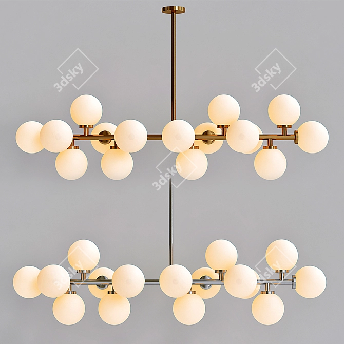 Modern LED Chandelier Light 3D model image 1