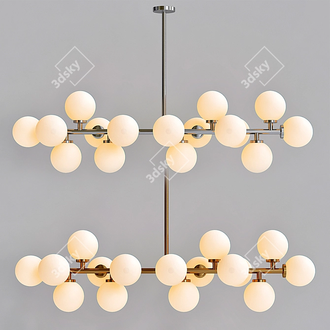 Modern LED Chandelier Light 3D model image 2