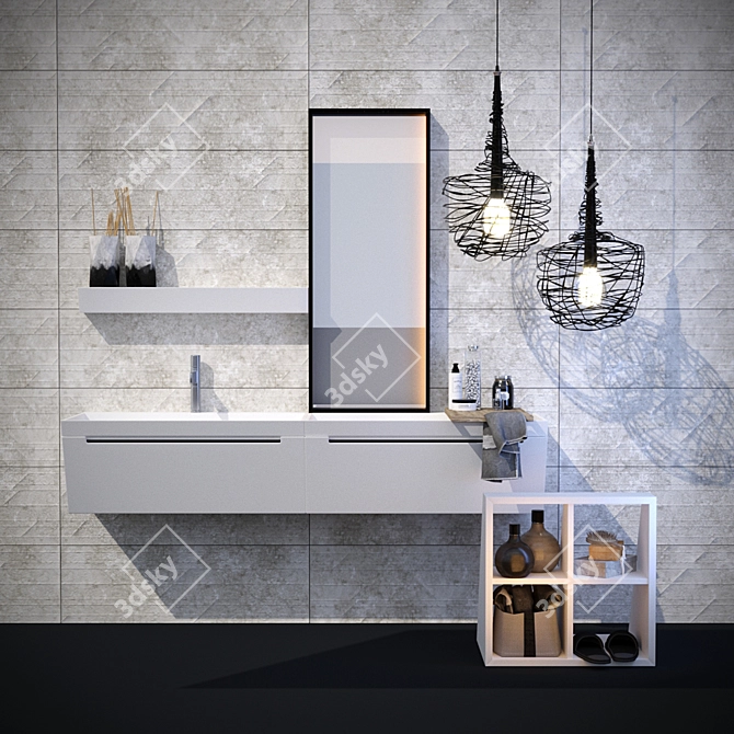 Bevel Bathroom Furniture: Stylish Spanish Collection 3D model image 1