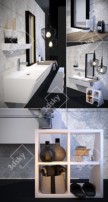 Bevel Bathroom Furniture: Stylish Spanish Collection 3D model image 2