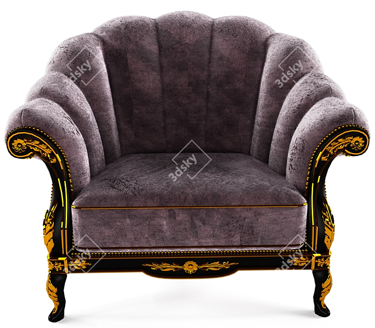 Elegant Millimeters Armchair 3D model image 2