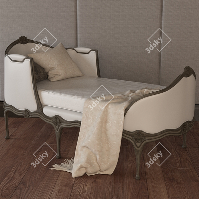 Antique White Eloquence Louis Chaise 3D model image 1