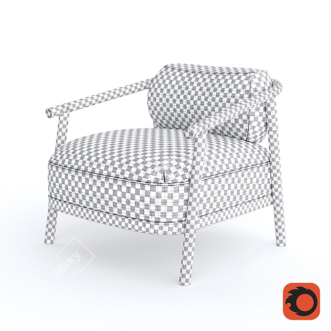 Modern BB3 Armchair by Slava Balbek - Stylish Comfort for Your Space 3D model image 3