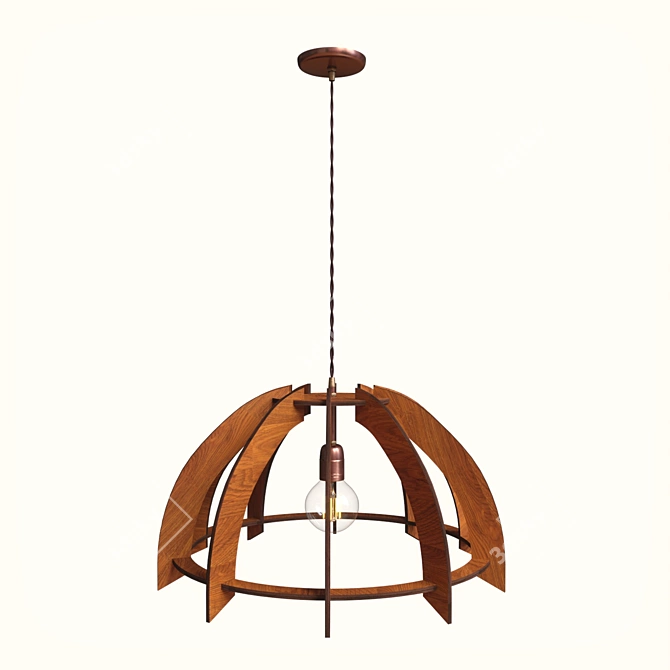 Albero Loft Wooden Chandelier 3D model image 3