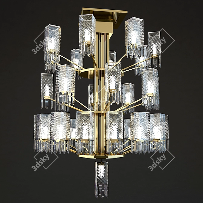 Elegant Crystal Chandelier 3D model image 1