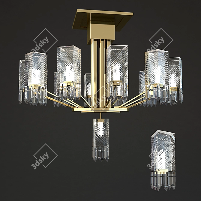 Elegant Crystal Chandelier 3D model image 3