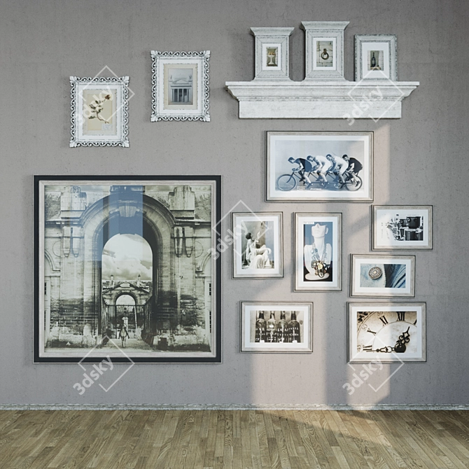 Vintage Frame Set: Textured, OBJ included 3D model image 1