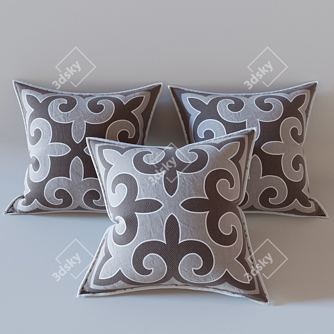 Kazakh Ornament Pillows 3D model image 1