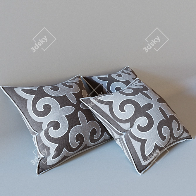 Kazakh Ornament Pillows 3D model image 2