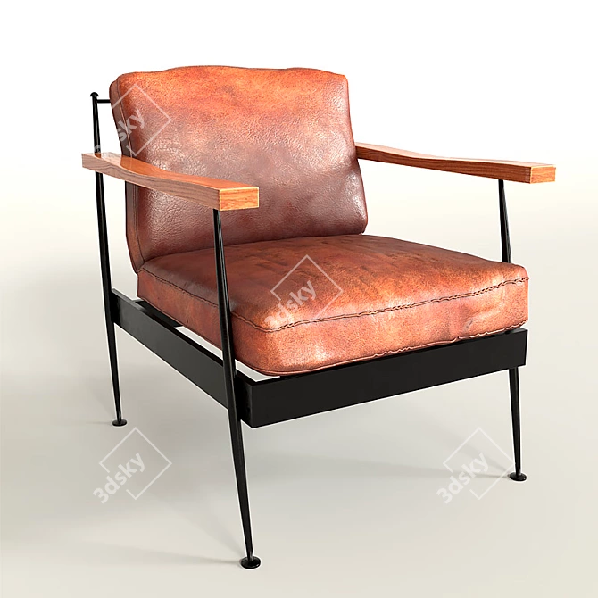 Luxury Brighton Leather Armchair 3D model image 1