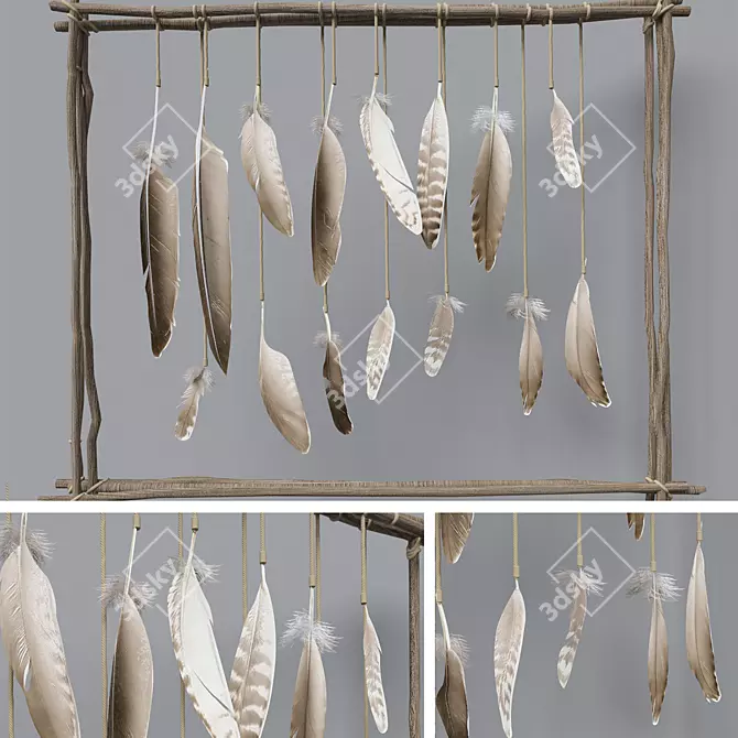 Feather Deco: Elegant Home Accent 3D model image 1