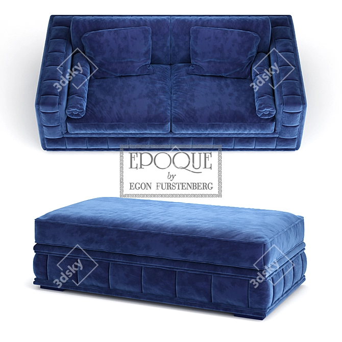 Elegant Epoque Glamor Sofa 3D model image 3