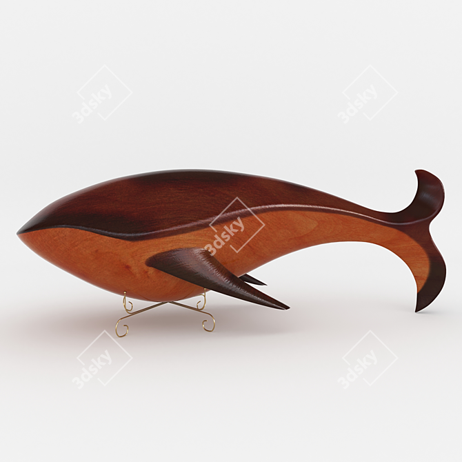 Seamlessly Textured Whale Sculpture 3D model image 2