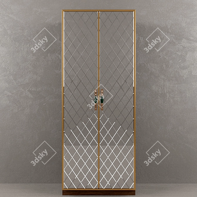 Golden Rhombic Cupboard 3D model image 1