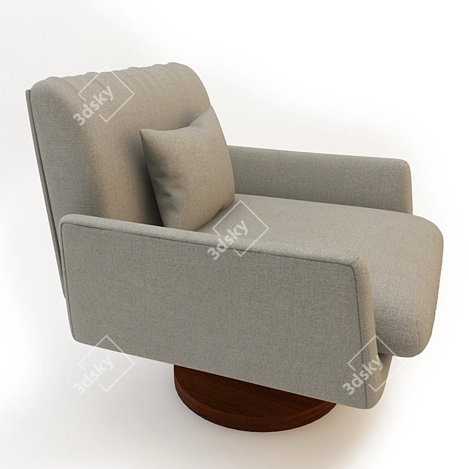 Sleek Swivel Arm Chair 3D model image 2