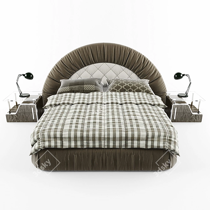 Sleek King-Size Modern Bed 3D model image 1