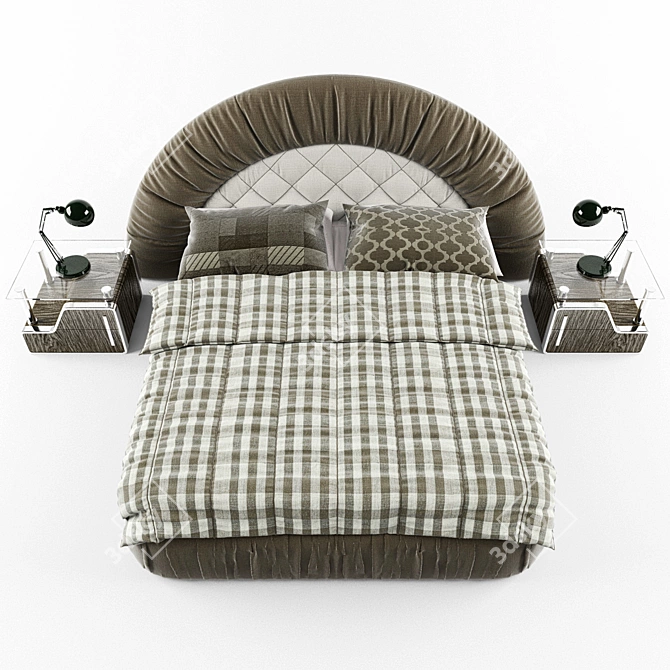 Sleek King-Size Modern Bed 3D model image 3