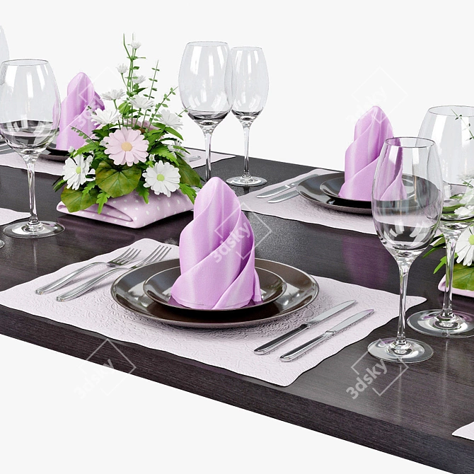 Elegant Table Setting for Any Occasion 3D model image 1