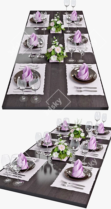 Elegant Table Setting for Any Occasion 3D model image 2