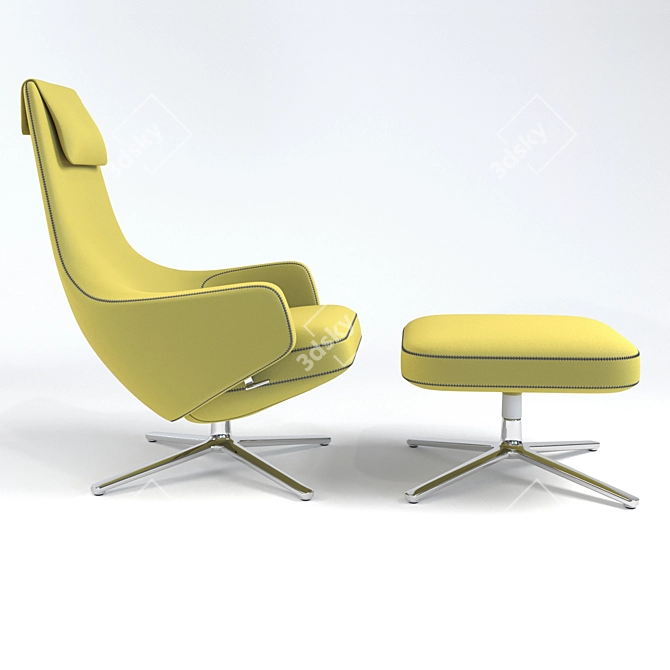 Elegant Vitra Repos with Ottoman 3D model image 3