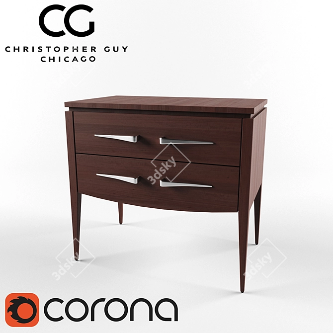 Vintage Bentley-inspired Christopher Guy RIVOLI Sideboard 3D model image 1