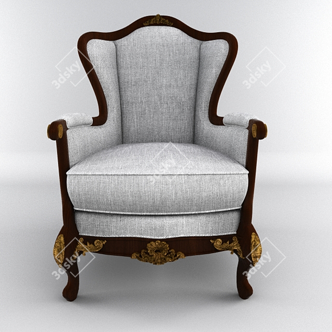 Vintage Classic Armchair 3D model image 2