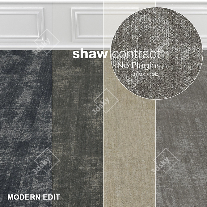 Modern Edit Collection: Shaw Contract Carpet Tiles 3D model image 1