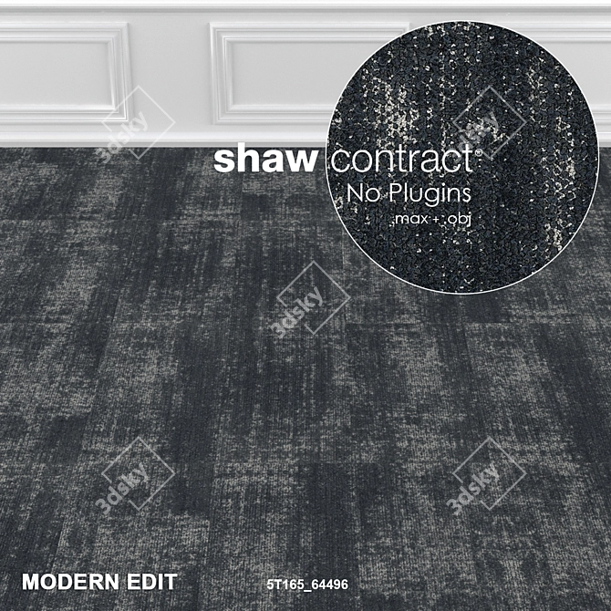 Modern Edit Collection: Shaw Contract Carpet Tiles 3D model image 3