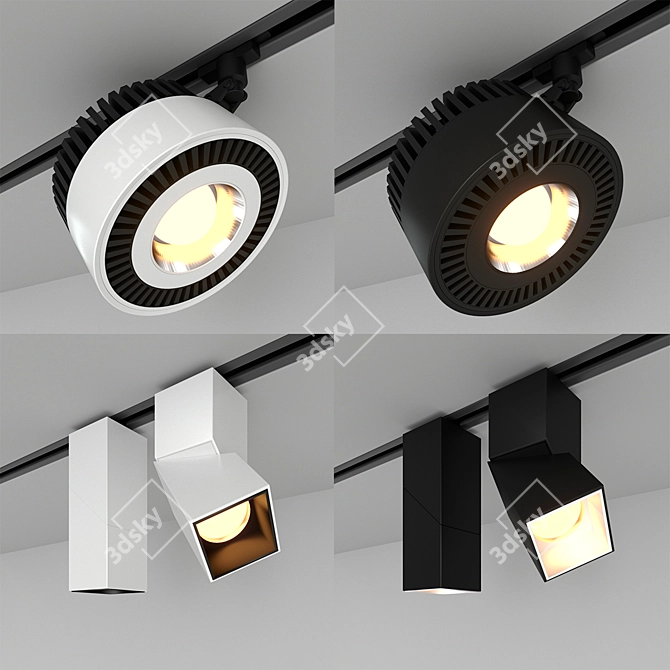 Adjustable Track Lighting Set 3D model image 1