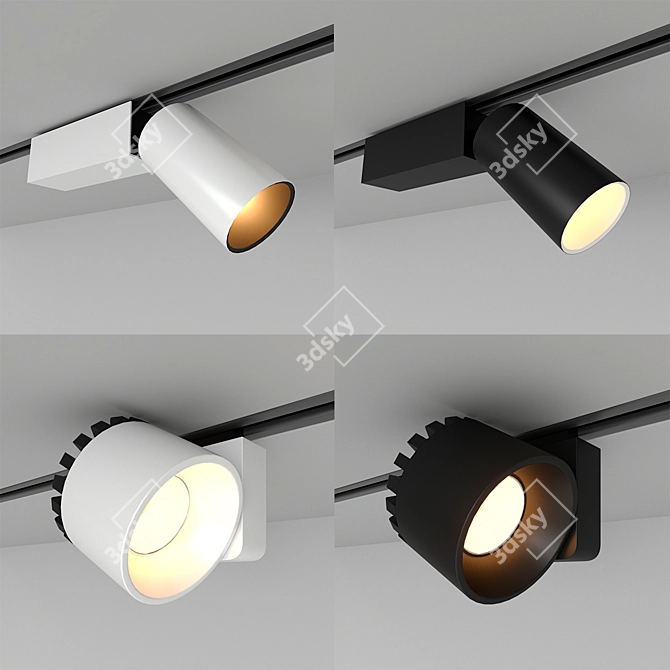 Adjustable Track Lighting Set 3D model image 2