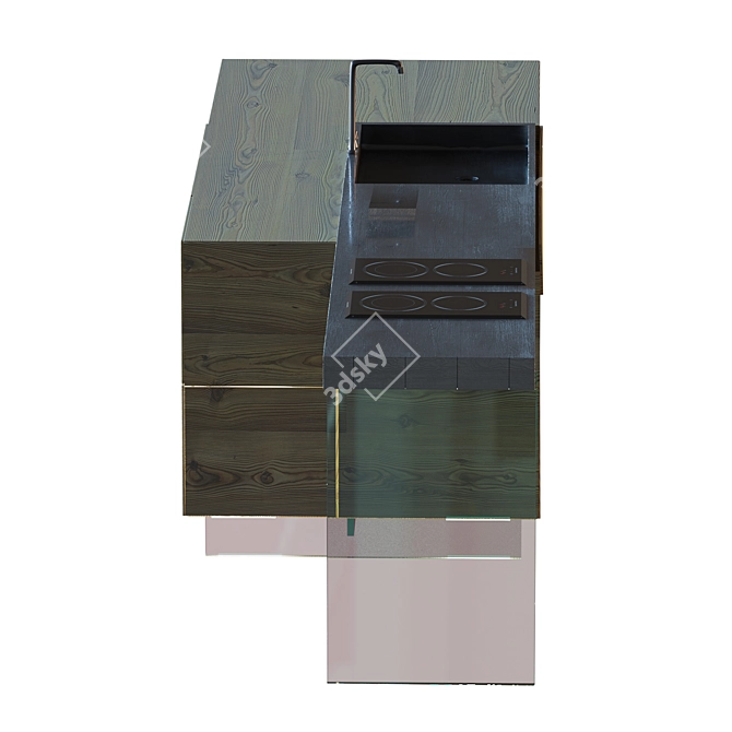  Sleek Steel Kitchen Table 3D model image 3