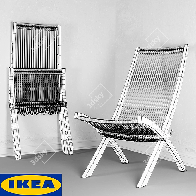 Ikea Brommo Outdoor Chaise Lounge 3D model image 3