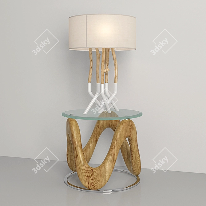 Modern Set: Outli Table Lamp & Fuji Lamp Table 3D model image 2