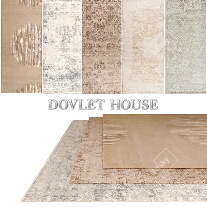 DOVLET HOUSE 5-Piece Carpets (Part 13) 3D model image 1