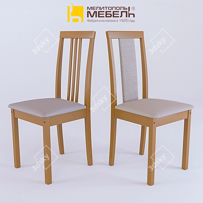 Elegant Nika Dining Chair 3D model image 1