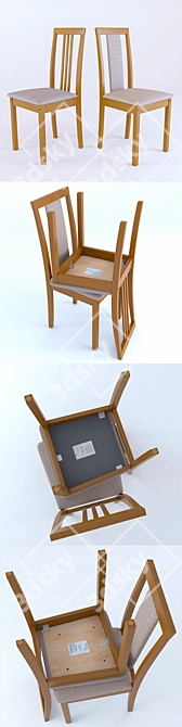 Elegant Nika Dining Chair 3D model image 2