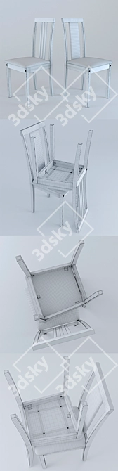 Elegant Nika Dining Chair 3D model image 3