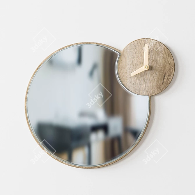 Elegant Mirror Clock 3D model image 1