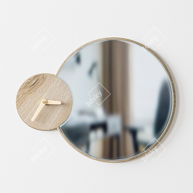 Elegant Mirror Clock 3D model image 2