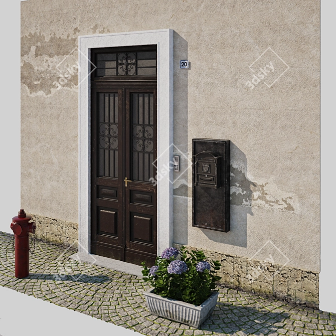 Urban Entrance Portal Set 3D model image 1