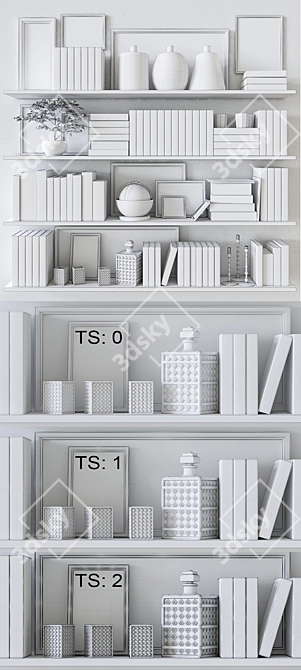  Elegant Shelf Décor Set 3D model image 2