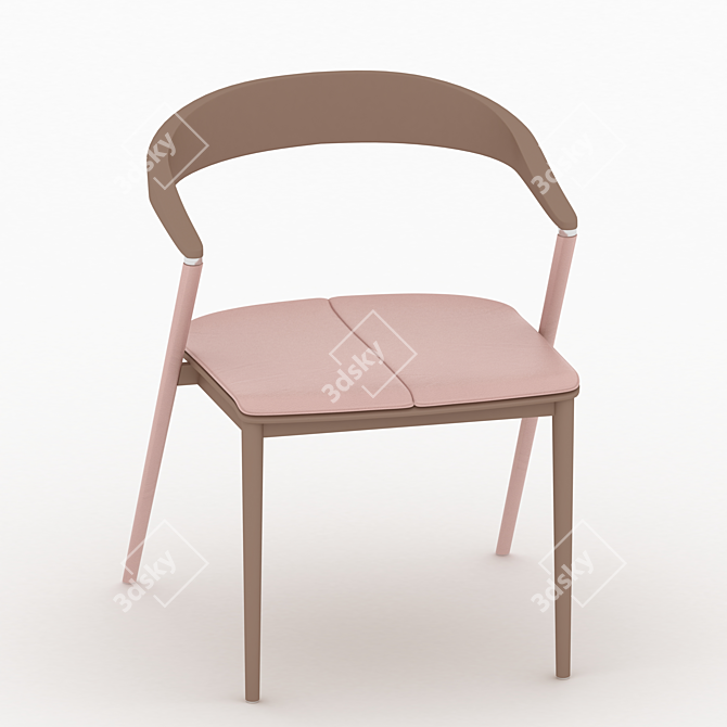 Pink Leather Accent Chair 3D model image 1