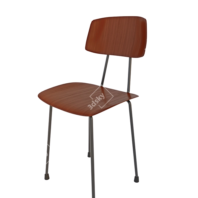 Title: Classic Plywood Chair 3D model image 1
