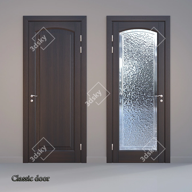 Elegant Classic Door 3D model image 1