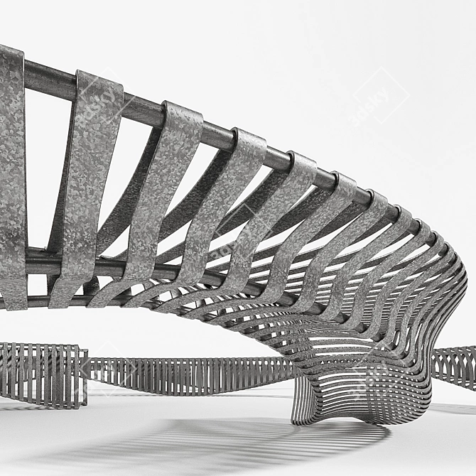 Sculptural Zipper Benches for NYC 3D model image 2