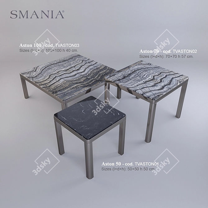 Smania Aston Tables 100/70/50 3D model image 1